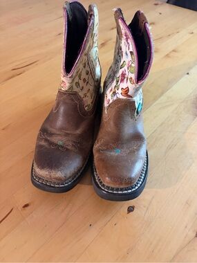 Floral Printed Girls Cowboy boots